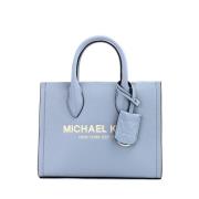 Blauwe Leren Rits Shopper Tote Tas Michael Kors , Blue , Dames