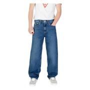 Blauwe Katoenmix Jeans met Zakken Tommy Jeans , Blue , Heren