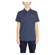 Blauw Plain Polo Shirt Lente/Zomer Mannen Aquascutum , Blue , Heren