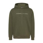 Groene Logo Hoodie Katoen Tommy Jeans , Green , Heren