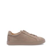 Beige Sneakers met Koordsluiting Rubberen Zool Tod's , Beige , Heren