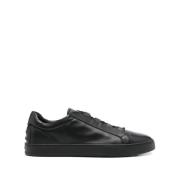 Zwarte Elastische Band Leren Sneakers Tod's , Black , Heren