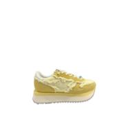 Canvas Franje Hoge Sneakers Sun68 , Yellow , Dames