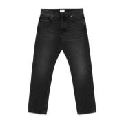 Zwarte Jeans met Whiskering Effect Haikure , Black , Heren