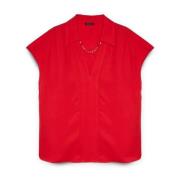 Blouse met ketting met TENCEL™-vezels Fiorella Rubino , Red , Dames