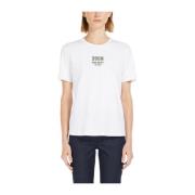 Witte Katoenen T-shirt met Prints Max Mara Studio , White , Dames