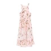 Bloemenprint Linnen Jurk Zimmermann , Multicolor , Dames