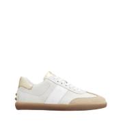 Witte leren sneakers met gouden details Tod's , White , Dames