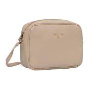 Beige Leren Mini Tas met Afneembare Kettingband Patrizia Pepe , Beige ...