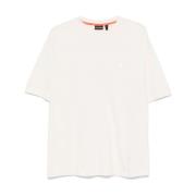 Wit Logo Patch Crew Neck T-shirts Napapijri , White , Heren