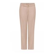 Cropped broek met brede riem Gustav , Beige , Dames