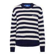 Gestreepte Crewneck Trui Skycaphain Birch Ball , Blue , Dames