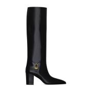 Elegante leren enkellaarsjes Saint Laurent , Black , Dames