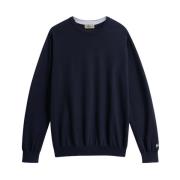 Katoenen Crewneck Sweater Woolrich , Blue , Heren