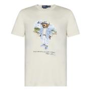 Wit Berenprint Slim Fit T-shirt Polo Ralph Lauren , White , Heren