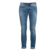 Blauwe Skinny Stretch Denim Jeans Dondup , Blue , Heren