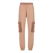 Blush gekleurde katoenen fleece broek Iceberg , Pink , Dames