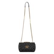 Gewatteerde leren crossbodytas met ketting Versace , Black , Dames