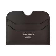 Zwarte Leren Kaarthouder Portemonnee Acne Studios , Black , Heren