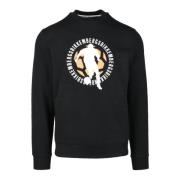 Katoen Elastaan Sweatshirt Bikkembergs , Black , Heren