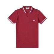 Vintage Polo met Blauwe Afwerking Fred Perry , Red , Heren