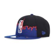 NBA Logo Flat Brim Cap Zwart New Era , Multicolor , Heren