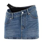 Denim Mini Rok Alexander Wang , Blue , Dames