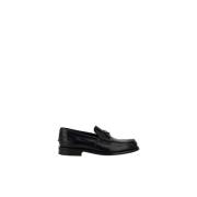 Elegante Leren Loafers Monelli Stijl Prada , Black , Heren