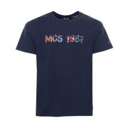 Logo Katoenen T-shirt voor Mannen MCS , Blue , Heren