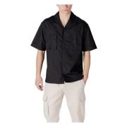 Zwarte V-hals shirt met zakken Antony Morato , Black , Heren