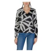 Geometrische Print V-Hals Blouse Jacqueline de Yong , Black , Dames