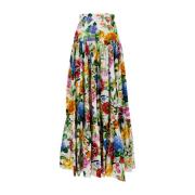 Maxi Rok met Bloemenprint en Logo Dolce & Gabbana , Multicolor , Dames