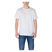 Witte Katoenen T-Shirt Korte Mouw Calvin Klein Jeans , White , Heren