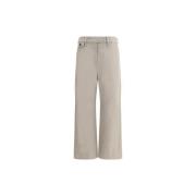 Beige Cropped Culottes Solide Broek Brunello Cucinelli , Gray , Dames