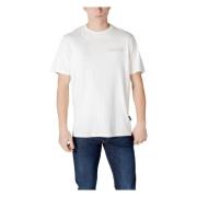 Witte Katoenen T-shirt met Print Napapijri , White , Heren