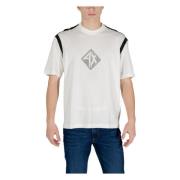 Wit Print Korte Mouw Tee Armani Exchange , White , Heren