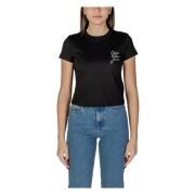 Handtekening Script Crop T-shirt Calvin Klein Jeans , Black , Dames