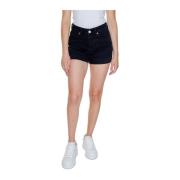 Zwarte High Waist Denim Shorts Vero Moda , Black , Dames