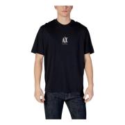 Korte mouw T-shirt van geprint katoen Armani Exchange , Blue , Heren