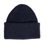 Blauwe Gebreide Beanie Muts voor Vrouwen Pieces , Blue , Dames