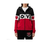 Katoenen Zip-Up Sweatshirt met Logo Moschino , Multicolor , Dames