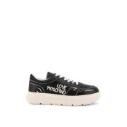 Leren LowTop Sneakers voor vrouwen Love Moschino , Black , Dames