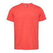 Oranje Ronde Hals T-shirt Tommy Jeans , Orange , Heren