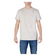 Beige Katoenen T-shirt voor Mannen Calvin Klein Jeans , Beige , Heren