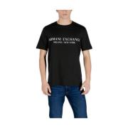 Zwart & Wit Crew Neck T-Shirt Armani Exchange , Black , Heren