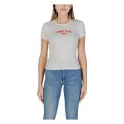 Witte Katoenen Crew Neck T-Shirt Tommy Jeans , White , Dames