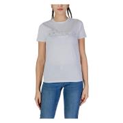 Witte Katoenen Crew Neck T-Shirt Guess , White , Dames