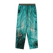 Bloemenprint Blauwe Broek Elastische Taille Pierre-Louis Mascia , Mult...