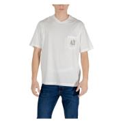 Geprint T-shirt met ronde hals Armani Exchange , White , Heren