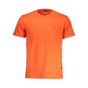 Rood Logo Crew Neck T-Shirt Napapijri , Orange , Heren